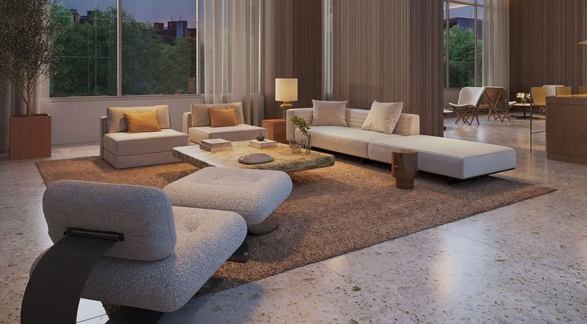 Ambiente interior contemporâneo representando a atuação estratégica da ARQO